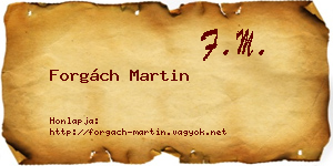 Forgách Martin névjegykártya