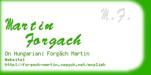 martin forgach business card