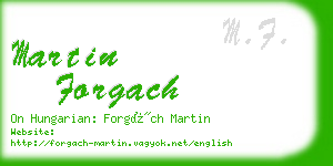 martin forgach business card